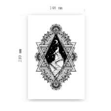 Stairs Half Moon Wolf Temporary Waterproof Tattoo Stickers