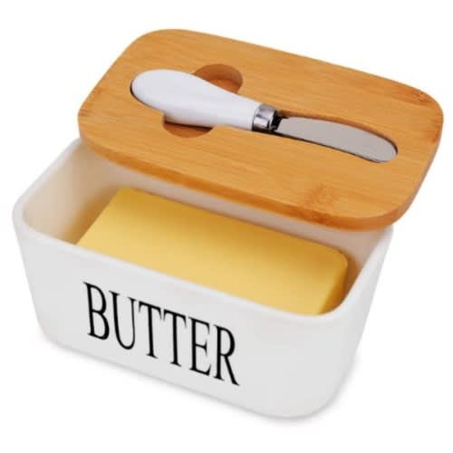 Porcelain Butter Dish With Knife