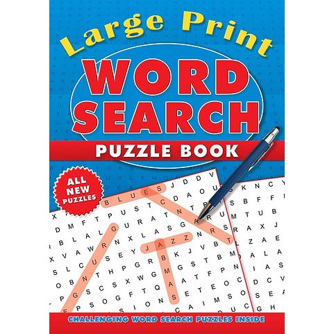 Large Print Word Search Puzzle Book Blue