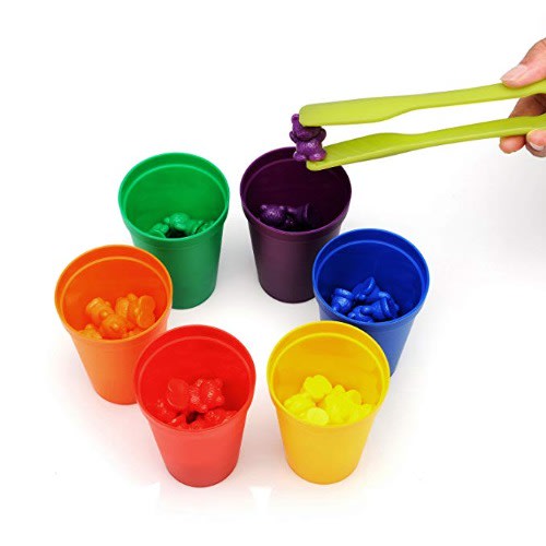 Rainbow Maths Counting Bears With Sorting Cups