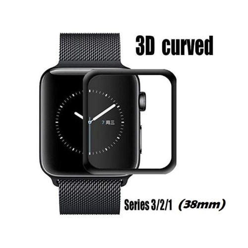 3d Curved Full Coverage Tempered Glass Screen Guard For IWatch Series 1-2-3 - 38mm