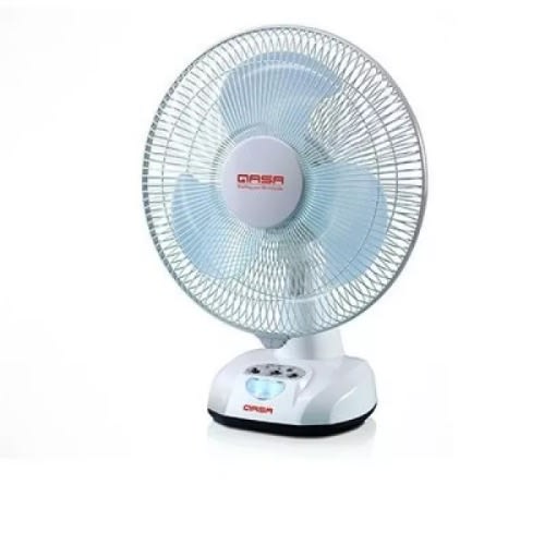 Rechargeable Table Fan With Handle + LED Light & Charge -12''