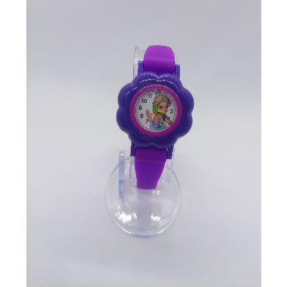 Analog Silicone Watch- Elsa Frozen Cartoon Character - Purple