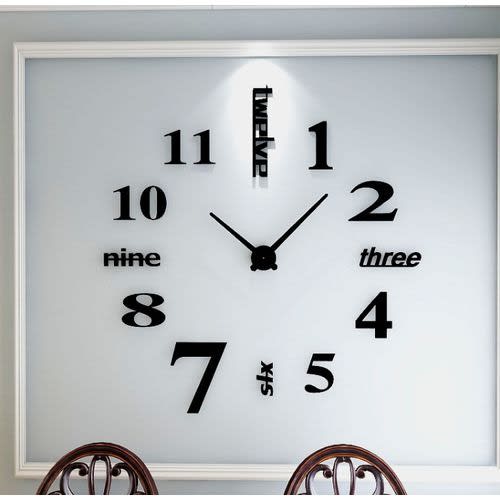 Diy Stick On Wall Clock Large 3D - 120cm