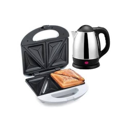 Electric Bread Toaster/Sandwich Maker -  1600W And Electric Kettle - 2.2L