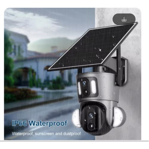 4g Solar Security Camera 5mp Dual Lens Screen Wireless Outdoor Panel Ptz Cctv