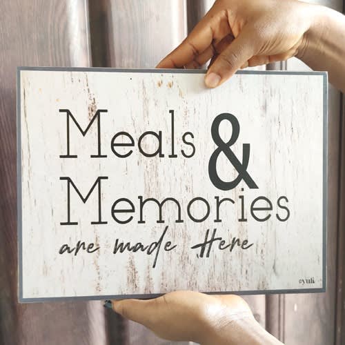 Meals And Memories Wood Sign - KitchenDining Decor