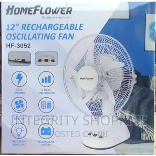 Rechargeable Fan Oscillating - 12"