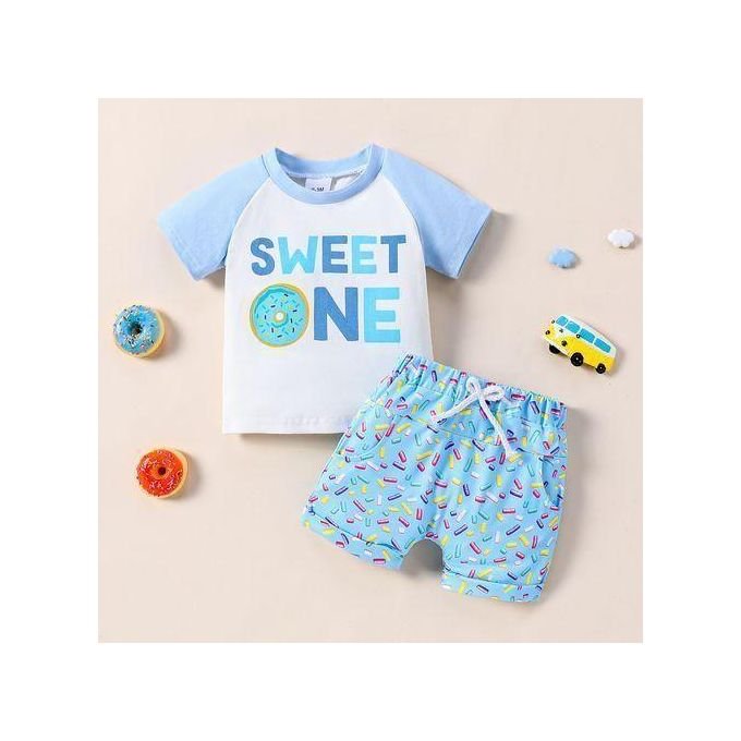 Catpapa 0-18Months Baby Boys Short Sleeve Tees With Shorts