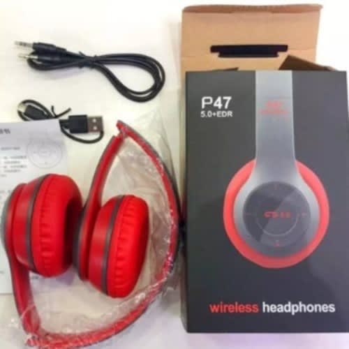 P47 Wireless Foldable Headphones - Red.