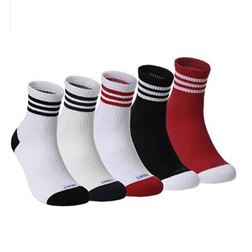 Cotton Cushioned Athletic Quarter Socks For Men / Women 5-pair