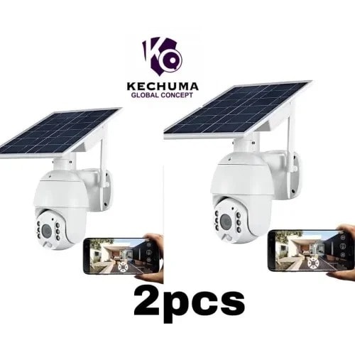 Solar Powered 4G Simcard PTZ CCTV Camera With Wireless Connection - 2 Pieces