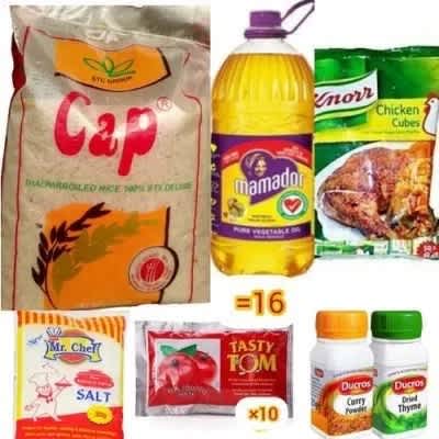 Cap Rice - 10kg - Mamador Oil - Tomato - Curry Knorr Chicken - Christmas Hamper