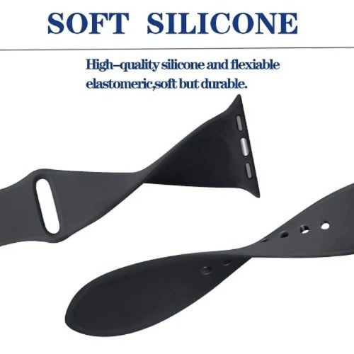 38mm Replacement Silicone Strap Band For Iwatch - Black