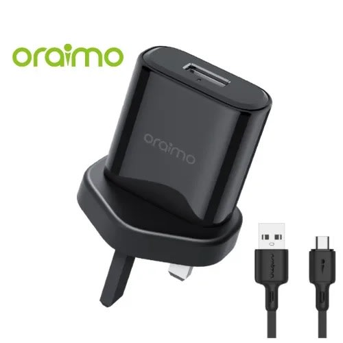 Oraimo 2a Fast Charging Uk Type Charger With Free Fast Micro-usb Charge Cable