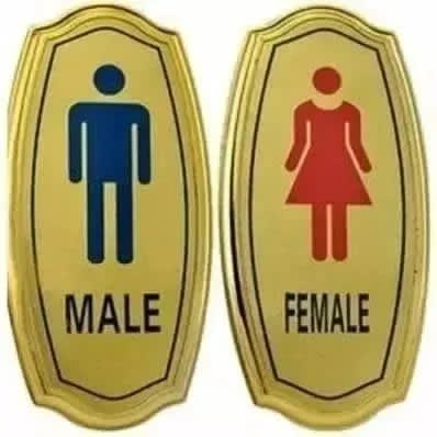 Toilet Door Sign - Set Of 2