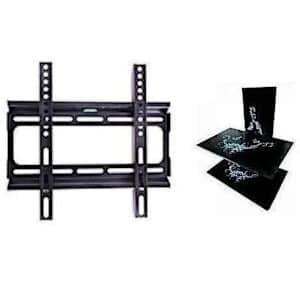 Double Wall Tinted Tamperd Glass Shelf + 15-55" Led Flat Screen Tv Mount
