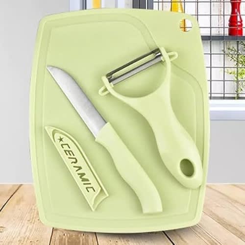Chopping Board - Knife & Peeler Set-stainless Steel Fruit Knife - 3 In 1