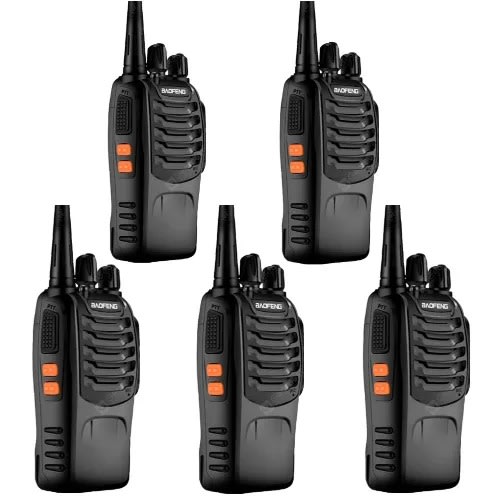 Uhf 2-way Radio Walkie Talkie Black - 5 Pieces