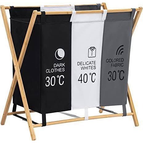 Laundry Hamper With 3 Compartments - 145L