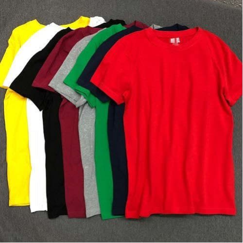 Unisex Plain Round Neck T-shirt - Set Of 8