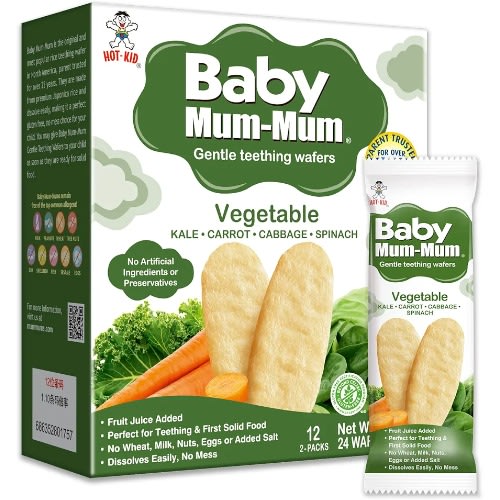 Mum-mum Rice Rusks - Vegetable  X Pack of 6