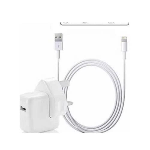 Fast Charger With Ligtning Usb Data Cable - White