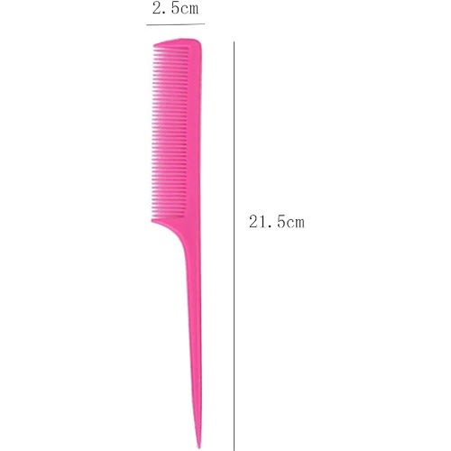 Plastic Pointed Tail Comb - 21.5cm - 6 Pieces