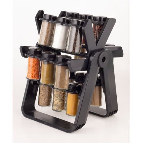 Rotating Spices Rack - 18 Jars Condiment Storage Bottles
