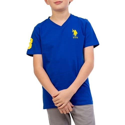US Polo Assn. Crested Boys V-neck T-shirt - Blue