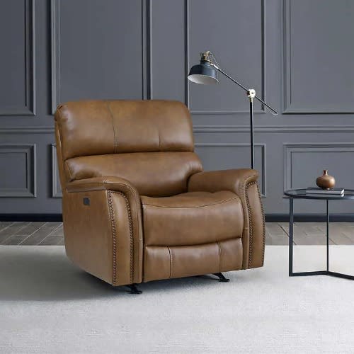 Barcalounger Presley Leather Power Rocker Recliner With Power Headrest