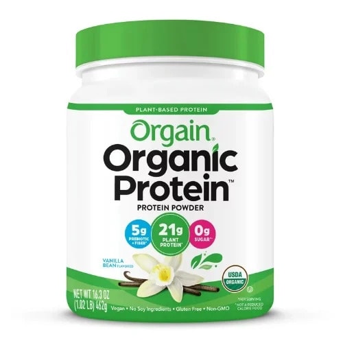 Organic Plant Based Protein Powder Vanilla Bean - 21g - Protein Vegan - 462g.