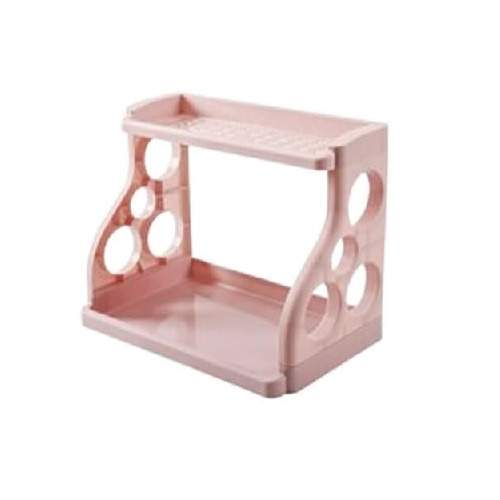 Multifunction Double Layer Kitchen Jars Spice Racks - Pink