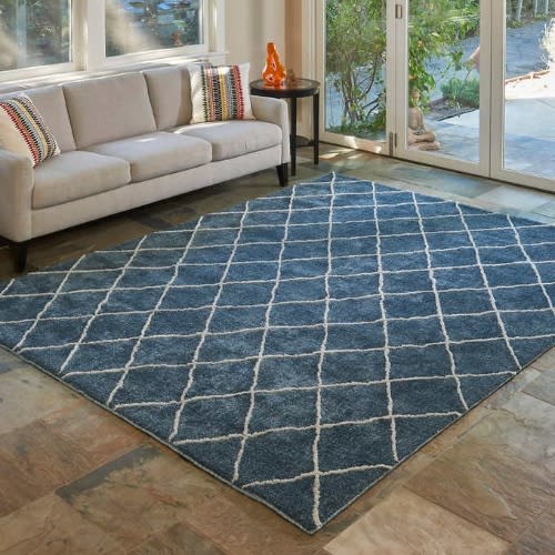 Soft-step Microfiber Shag Trellis Rug - 7ft 10in X 10ft
