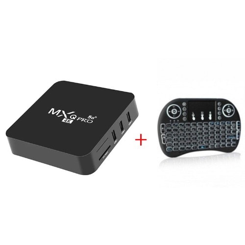 Smart Android Tv Box Mxq Pro 5g 4k Ultra Hd Video 64gbrom 8gbram And Wireless Keyboard With Backlight