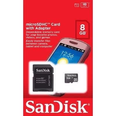 8GB Memory Card + Adapter