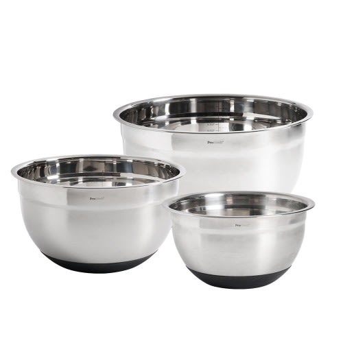 Stainless Steel Mixing Bowls 3-pack With Silicone Base