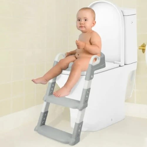 Adjustable Baby Toilet Training Potty Seat With Ladder For Toddlers