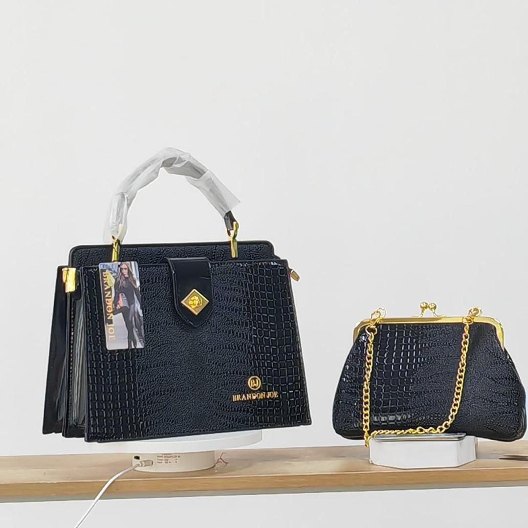 2n1 Crocodile Pattern Patent Leather Handbag.