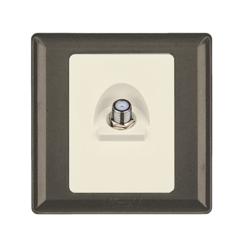 Himel Tv Socket, Advanced Series, 1 Gang, Satellite Socket F Type, Brown - HWDA1SSB