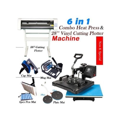 6 In1 Combo Heat Transfer Machine And 28" Vinyl Cutting Plotter