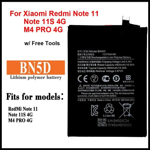 BN5D Replacement Battery For Xiaomi Redmi Note 11S - Note 11 - M4 Pro