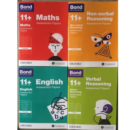 Bond 11+ - 7-8 Years Bundle: English, Math's, Non-verbal Reasoning, Verbal Reasoning