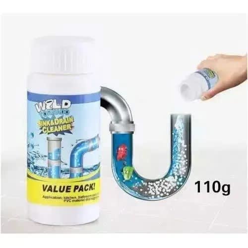 Toilet And Kitchen Sink Drainer Blockage Pipe Cleaning Powder - 110g