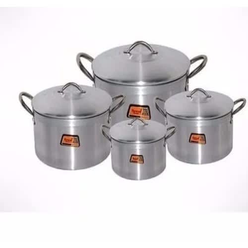 Set Of 4 Aluminium Pots