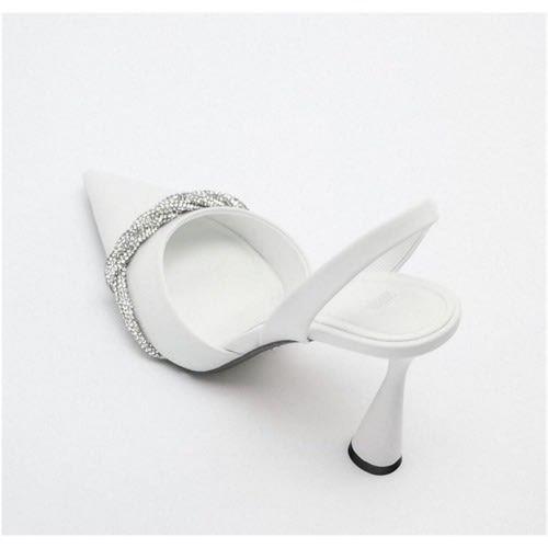 Sling Back Bridal Half Shoe-white