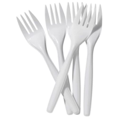 Plastic Disposable Forks For Parties & Eateries - 100pcs