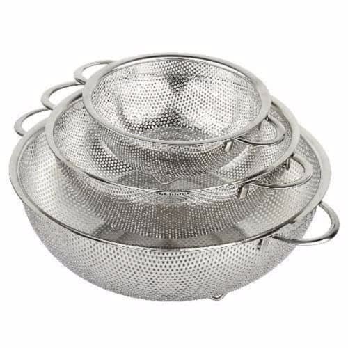 Stainless Steel Colander Sieve Bowl - 3pcs
