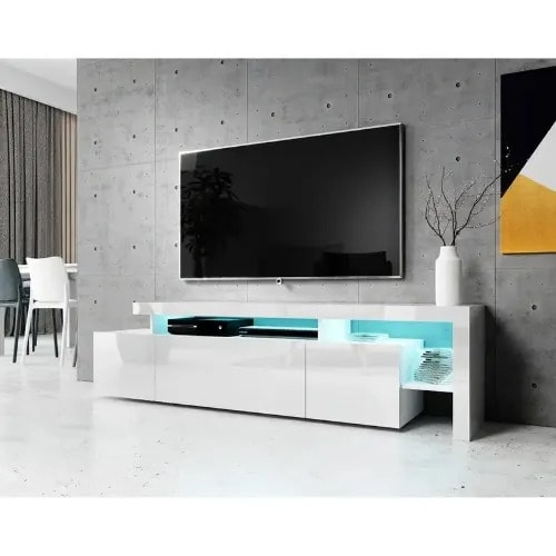 Vivaz - Glossy Tv Cabinet With Led Storage Up To 78inches