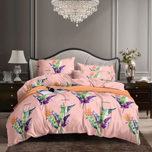 Bedsheet And Two Pillowcases - Pink Floral